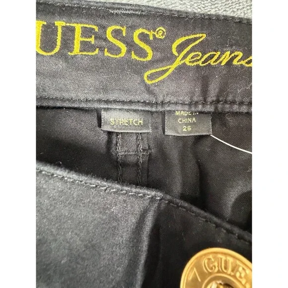 Guess Women’s Jet Black Shorts Size 26 NWT Stretch Casual Summer Dressy A996 NEW - Picture 8 of 9